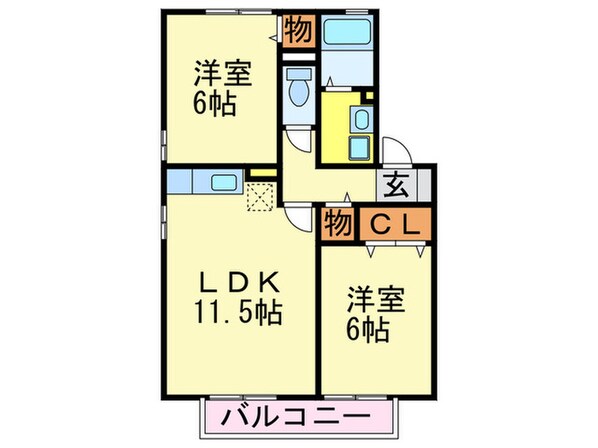 パークハイム皿山 Ｂの物件間取画像